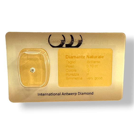 Pietra Gianni Pace Bilaterale - il diamante eterno in Diamante Diamante 0.10 Ct 010 G IF - 010 G IF